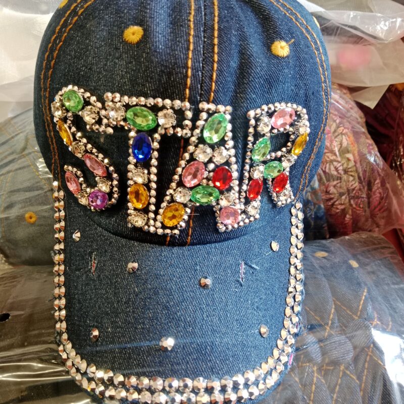 Star denim baseball cap